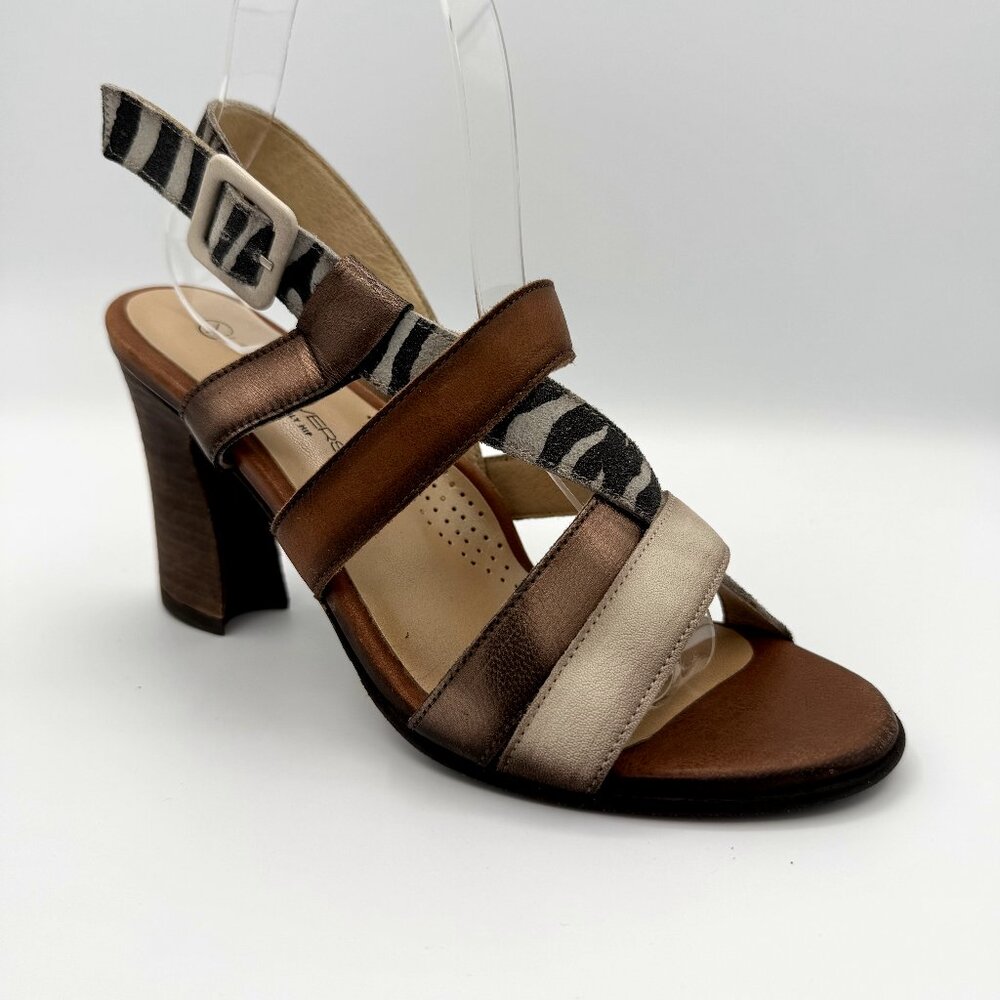 Unity in Diversity Strappy Heeled Sandals Funky Maximalist Leather Comfort 37